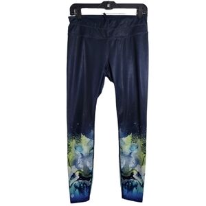 Athleta Mercury Solar Blue Watercolor Leggings Size Medium